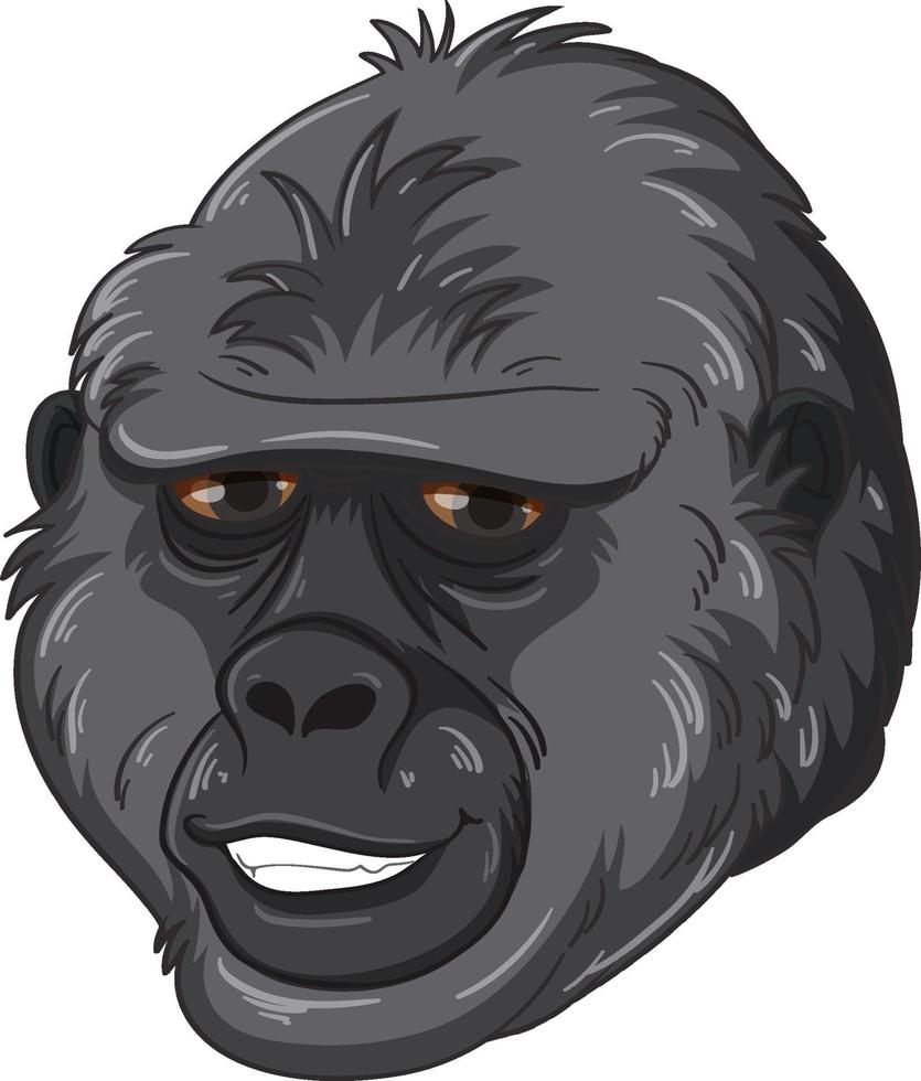 Head of black gorilla isolated vector