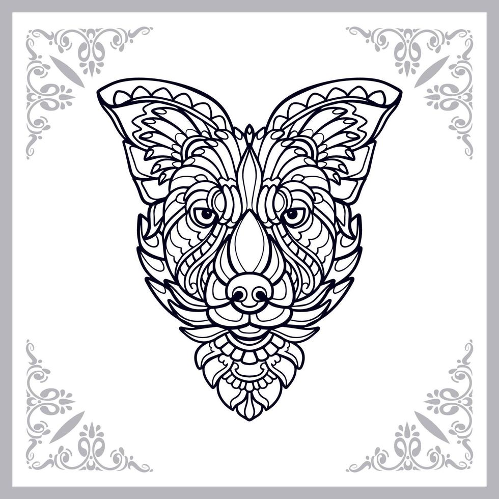Dog head mandala arts isolated on white background vector