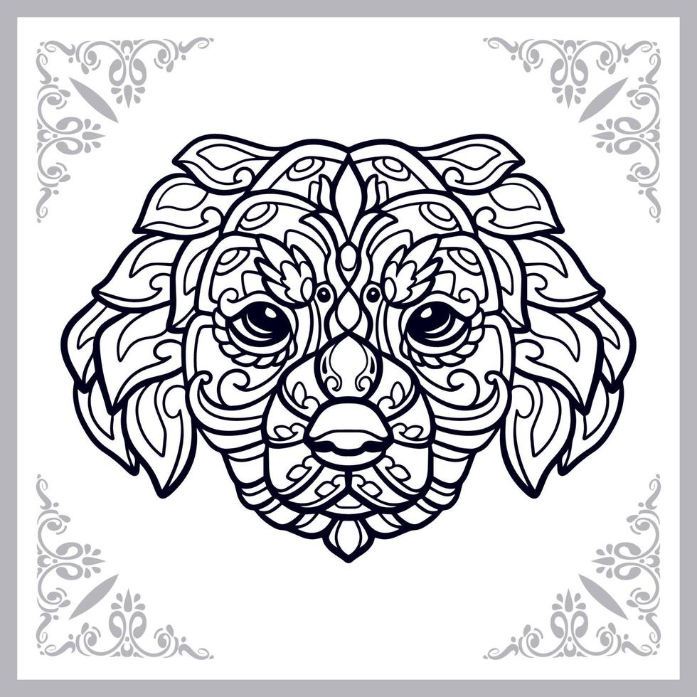 Dog head mandala arts isolated on white background vector