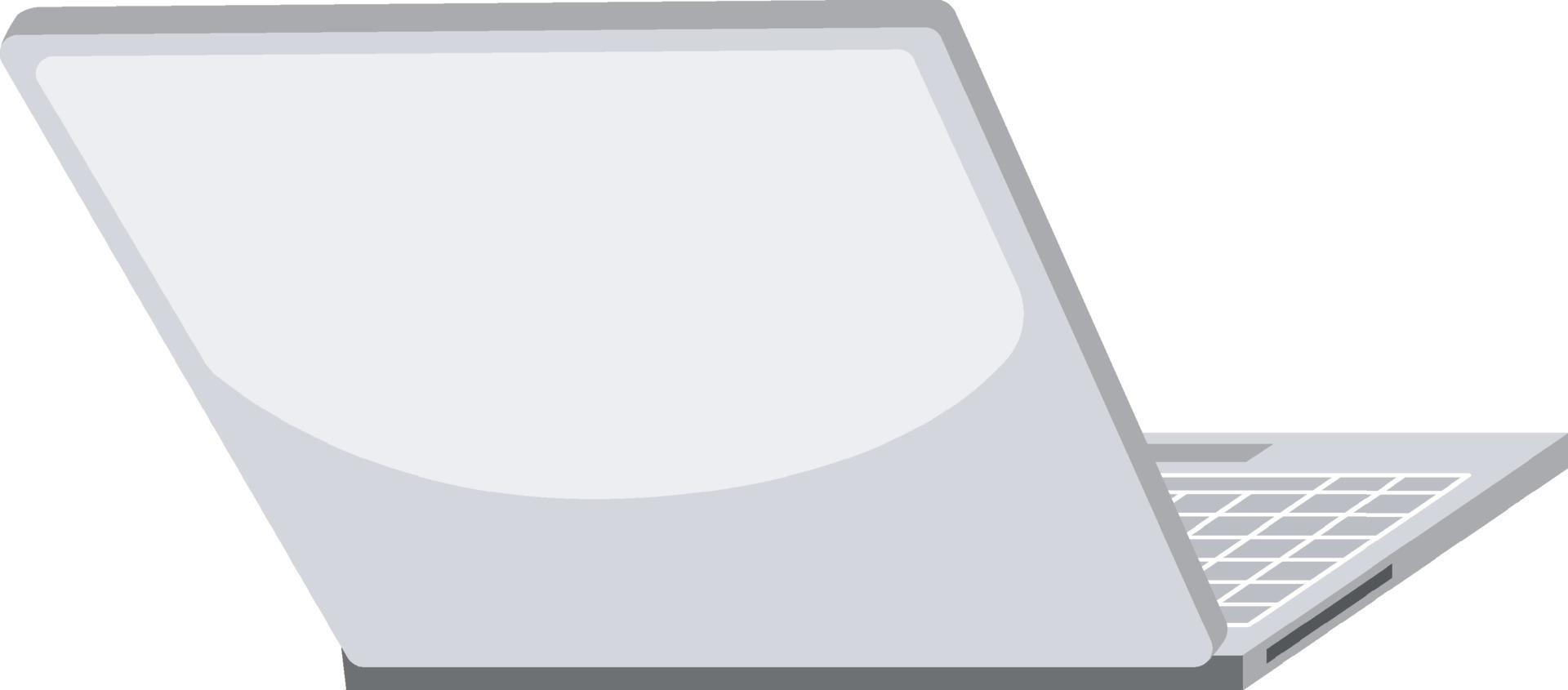 Back of laptop isolated vector