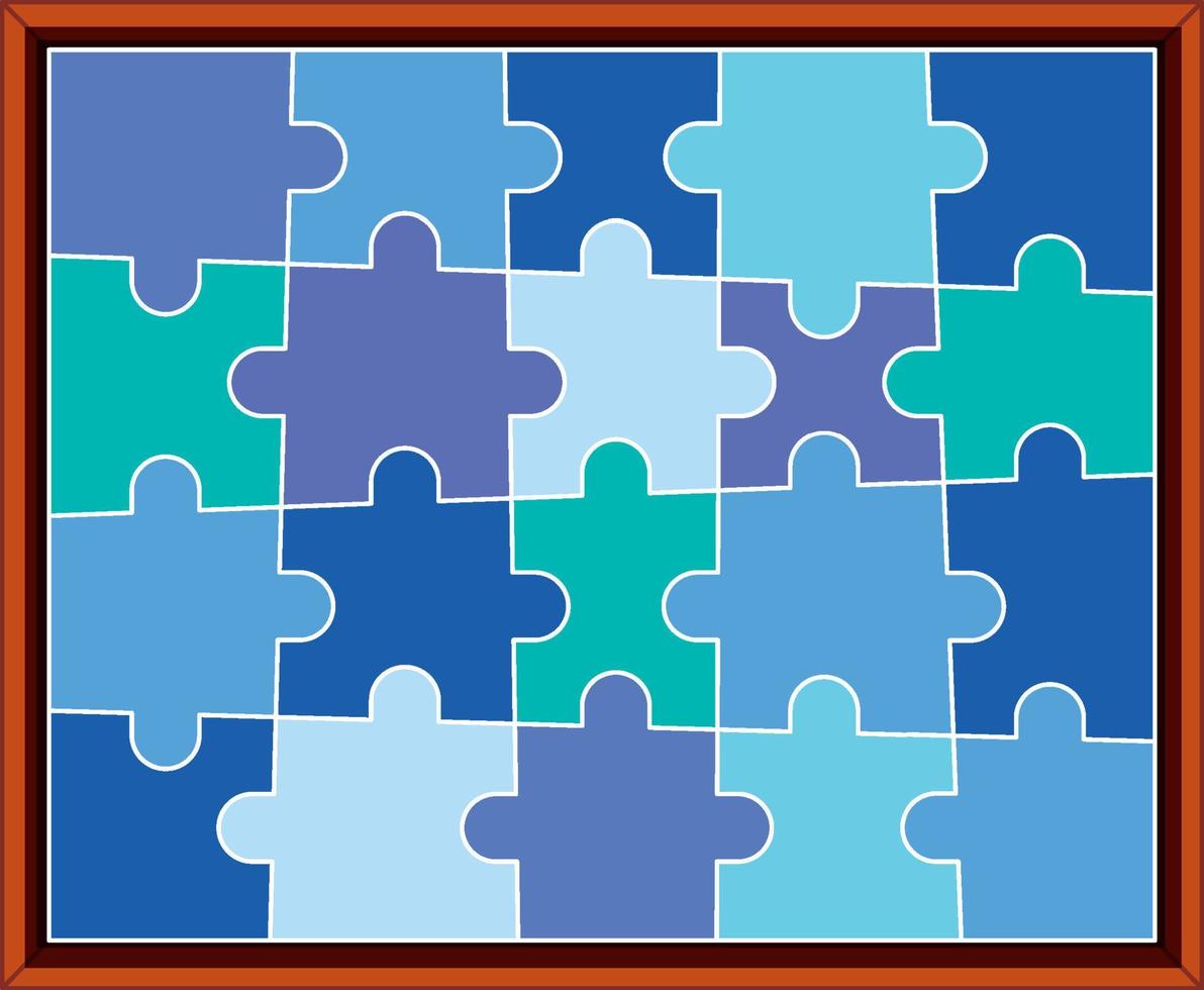 Colourful puzzle on frame vector