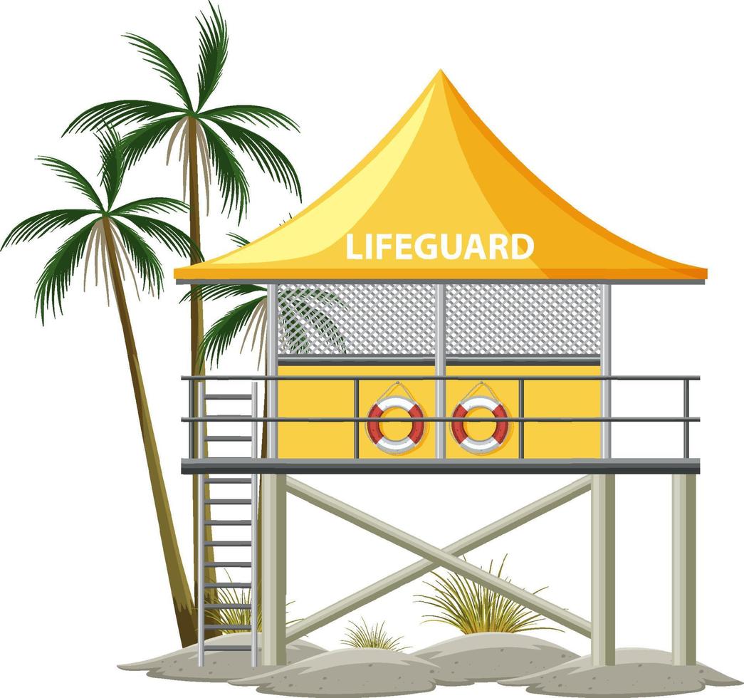 Beach lifeguard tower isolated vector