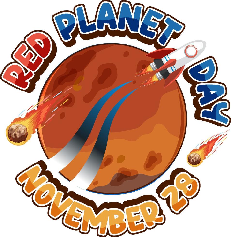 Red Planet Day Banner Design vector