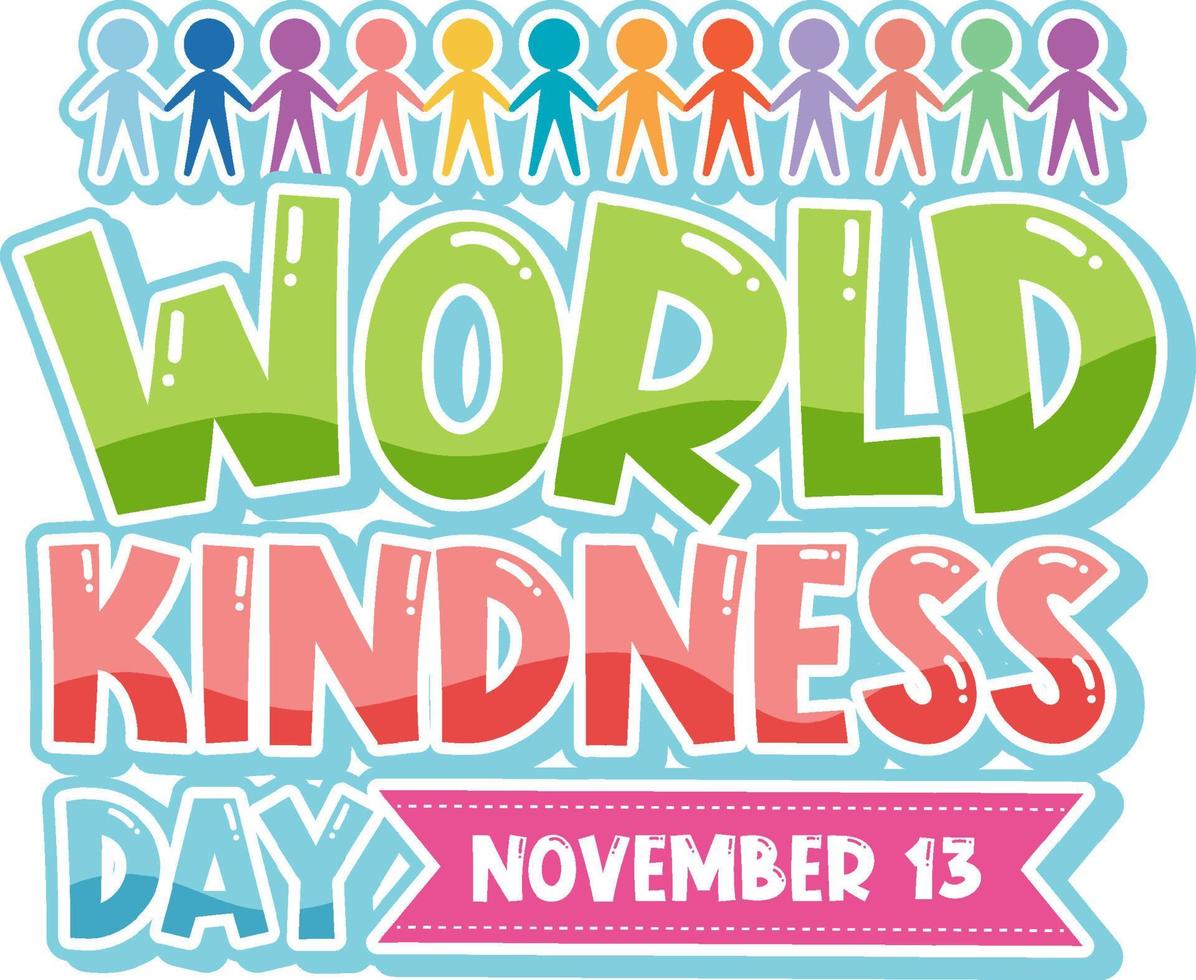 World Kindness Day Font Logo Design vector