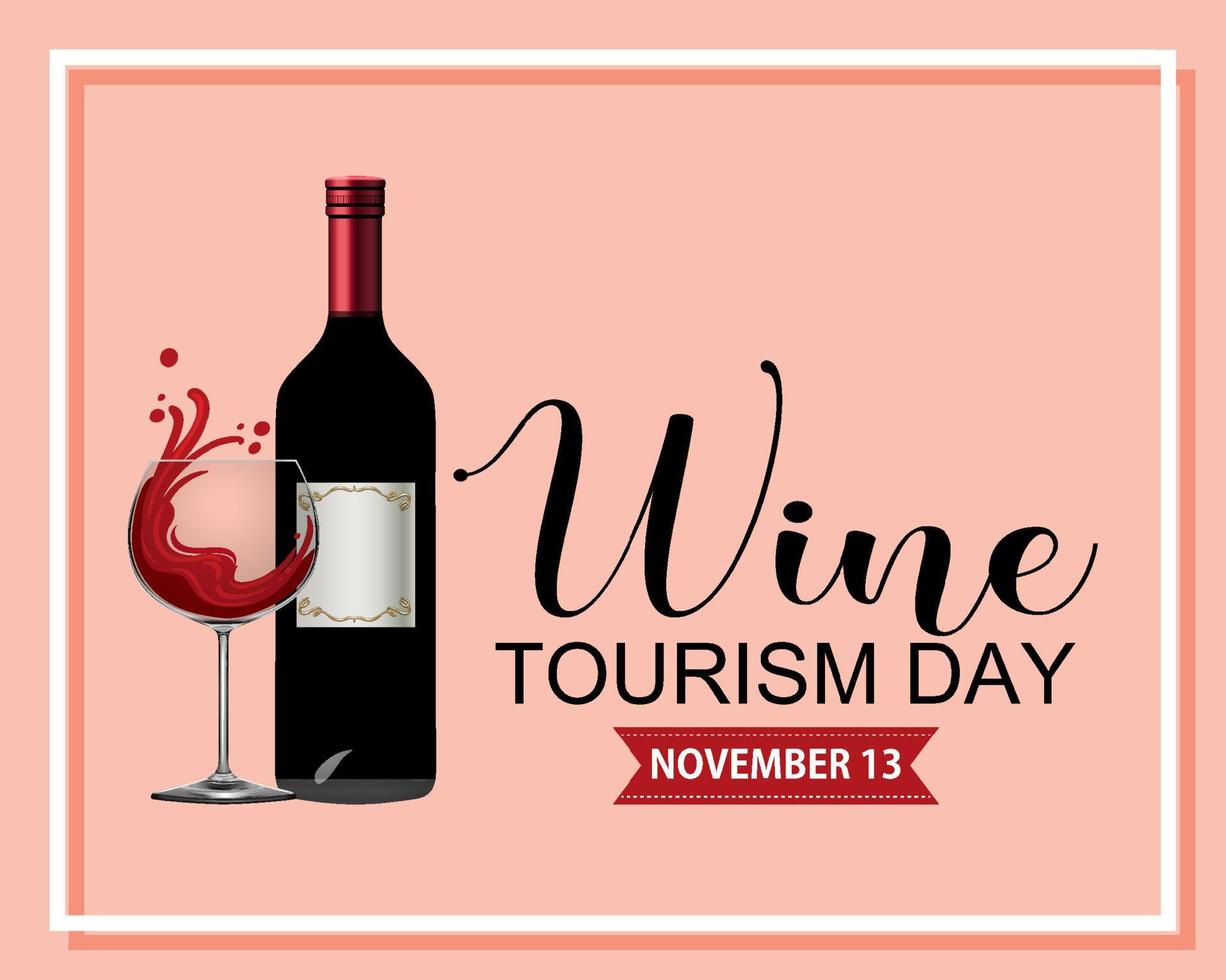 diseño del logotipo de la fuente del día del turismo del vino vector