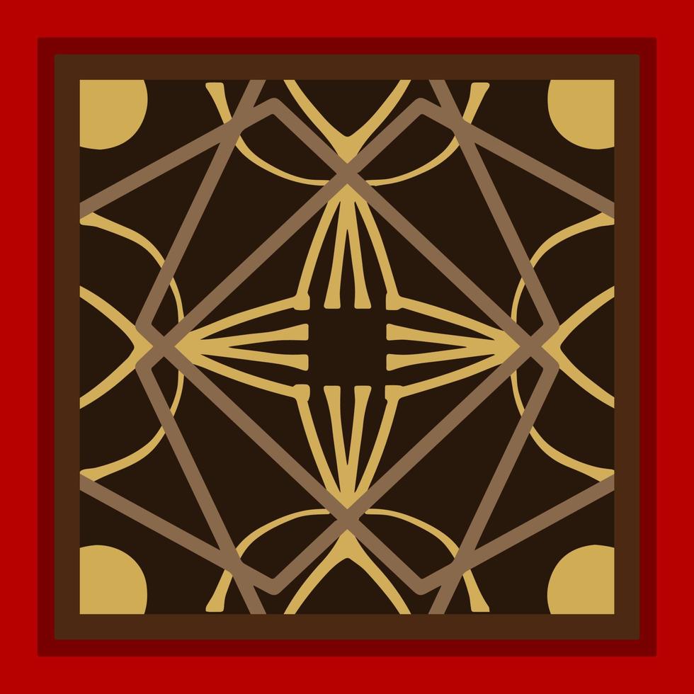 Geometric red and gold pattern design Ideal for silk scarf, kerchief, bandana, neck wear, shawl, hijab, fabric, textile, wallpaper, carpet, blanket, ceramics, or tiles. Artwork for fashion printing. vector