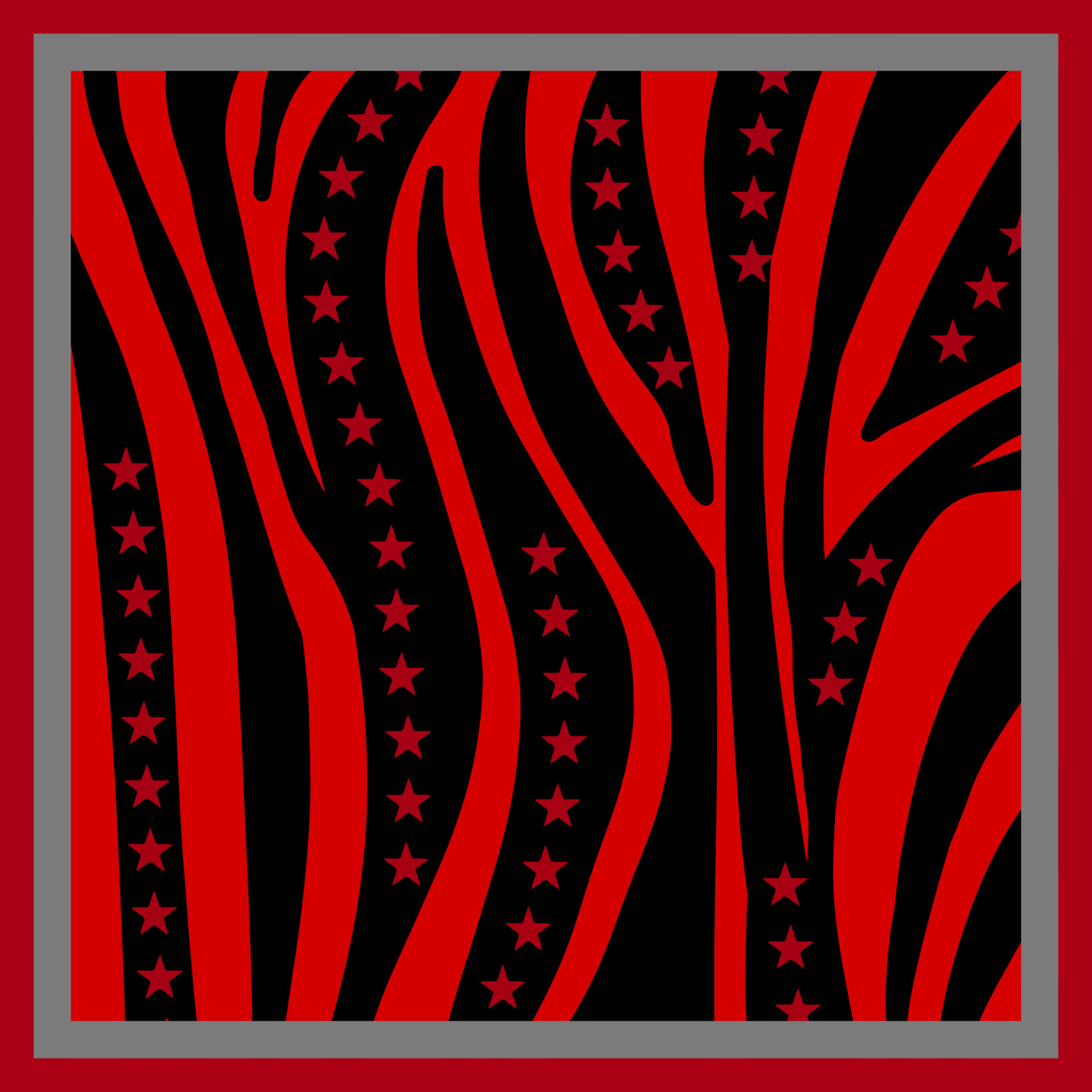 Red Zebra pattern design Ideal for silk scarf, kerchief, bandana, neck