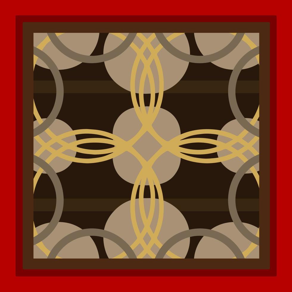 diseño geométrico rojo y dorado ideal para bufanda de seda, pañuelo, bandana, ropa de cuello, chal, hijab, tela, textil, papel pintado, alfombra, manta, cerámica o azulejos. obras de arte para la impresión de moda. vector