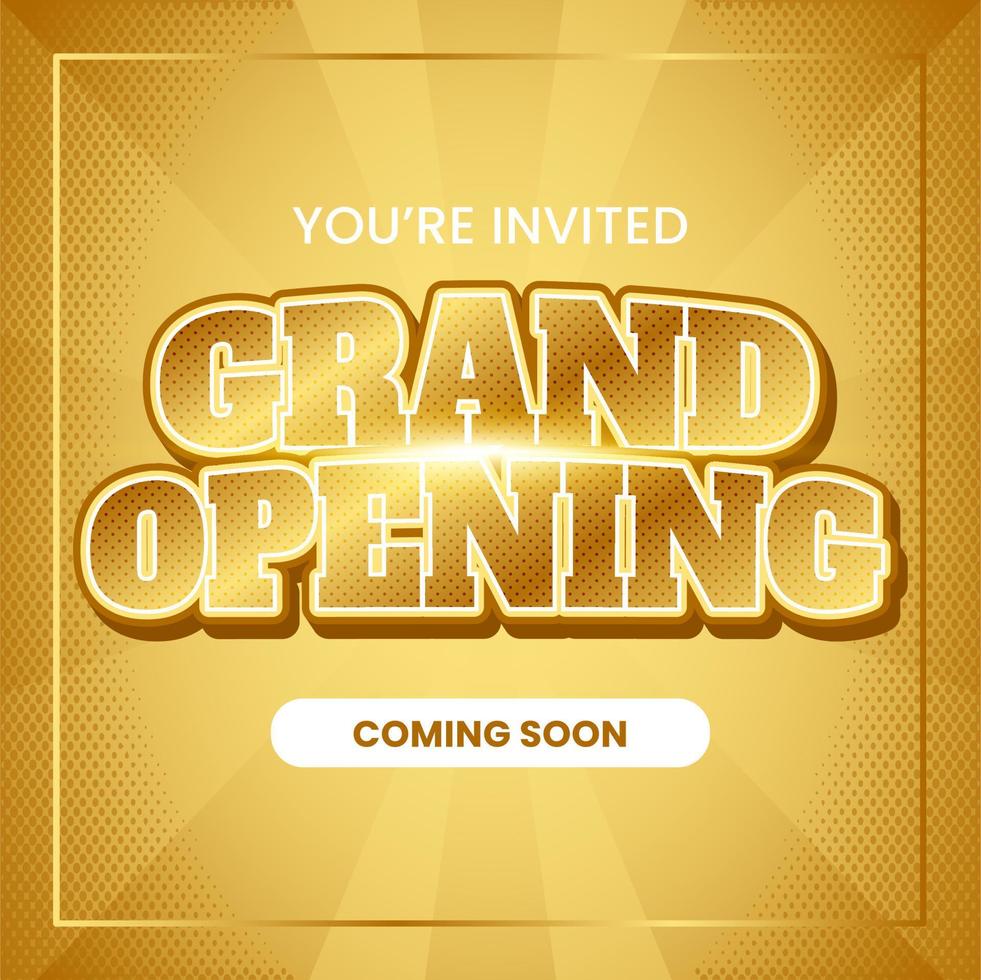 Gold Grand Opening template design vector