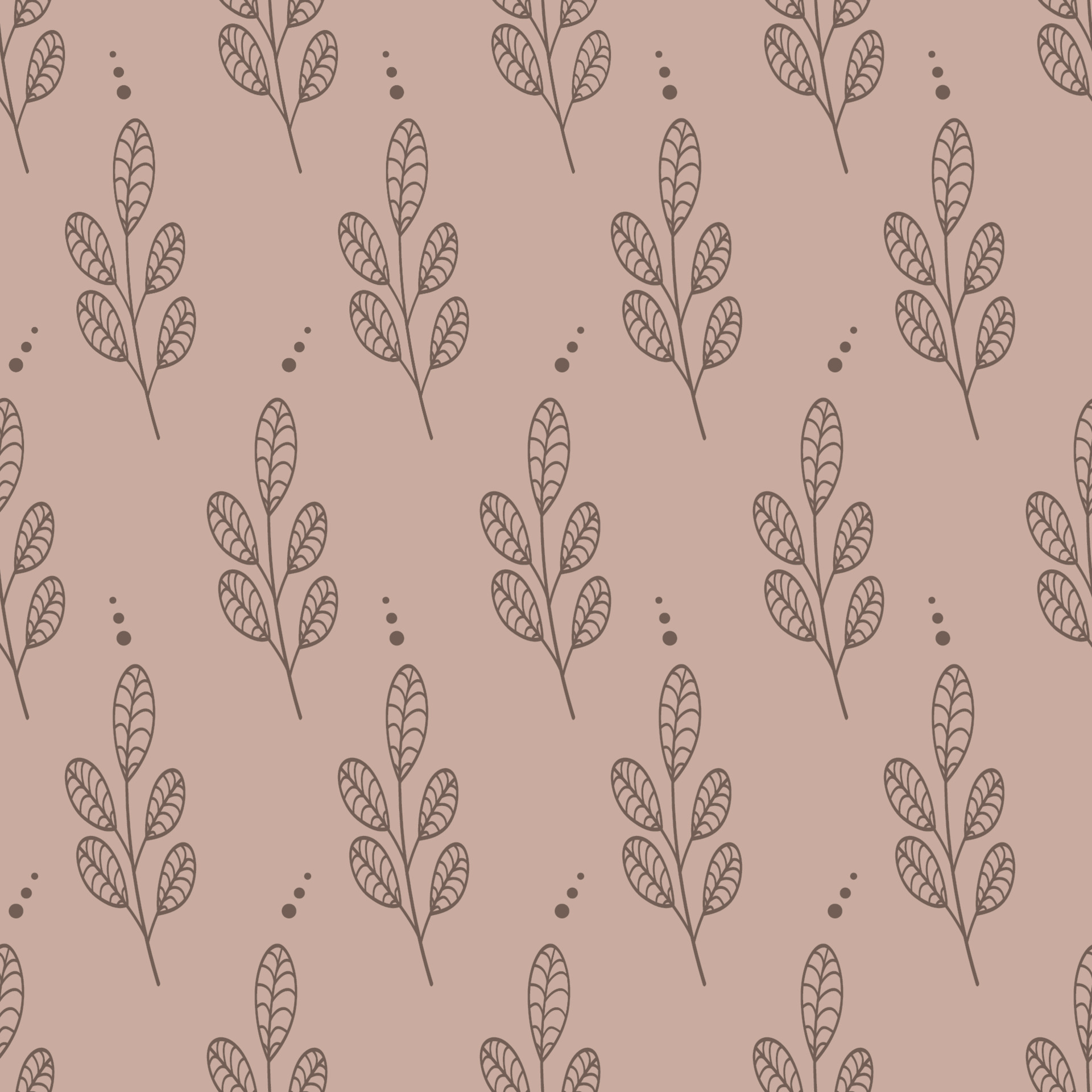 Abstract seamless pattern with flowers on a beige background