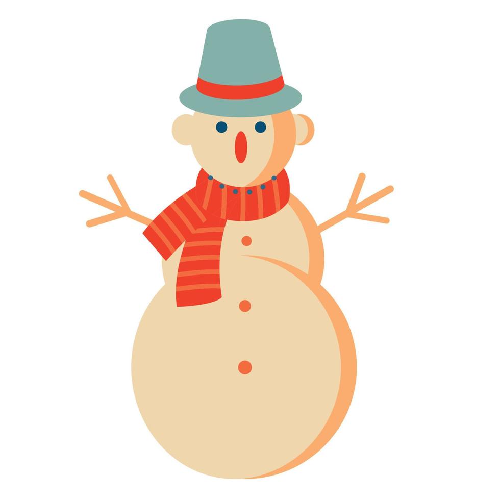 Christmas snowman. Vector illustration
