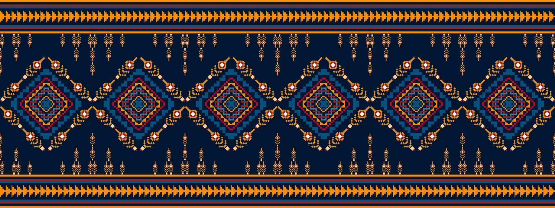 Ikat ethnic seamless pattern home decoration design. Aztec fabric carpet boho mandalas textile decor wallpaper. Tribal native motif folk traditional embroidery vector illustrations background
