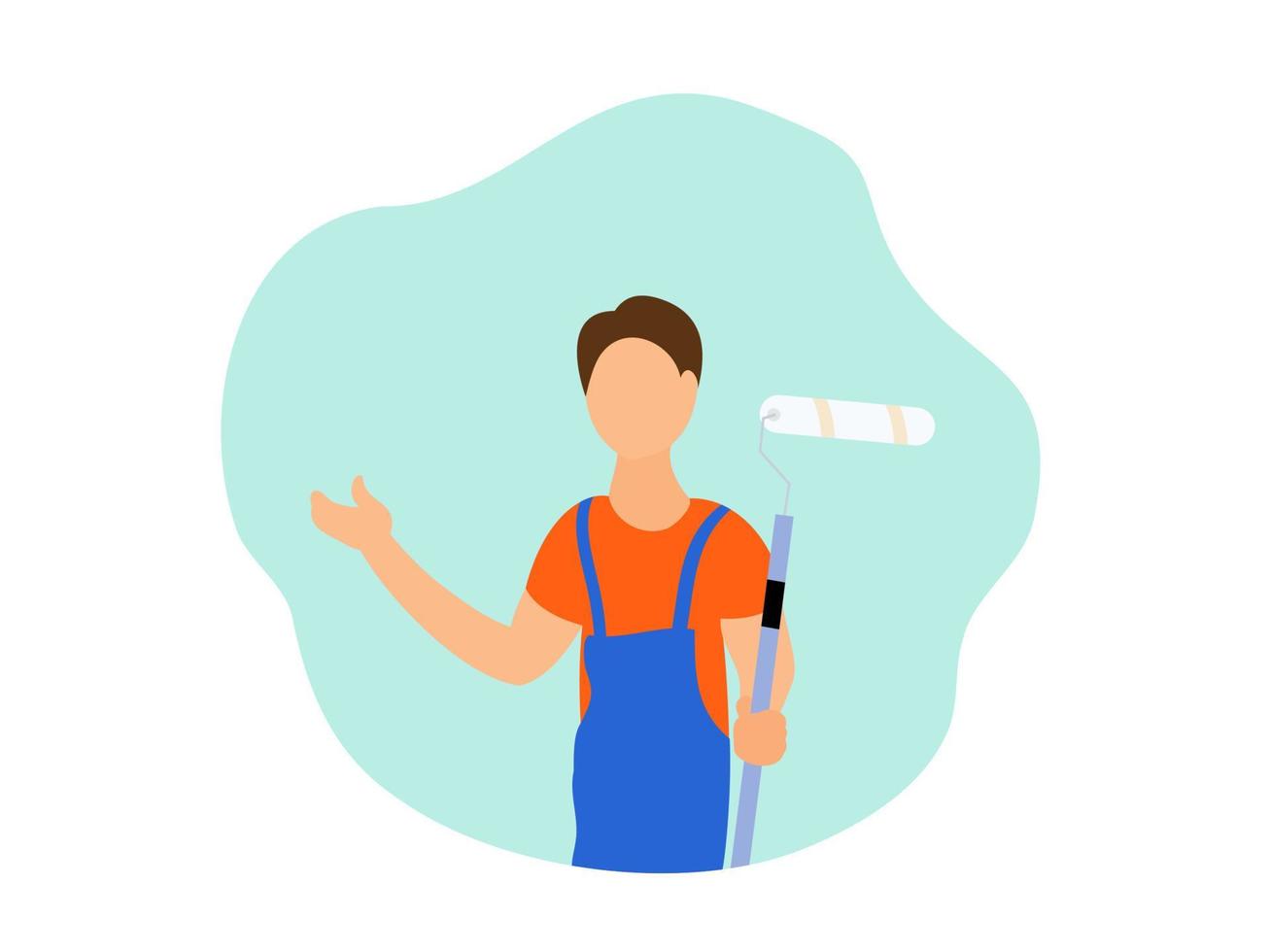 simple painter flat design looks cool vector