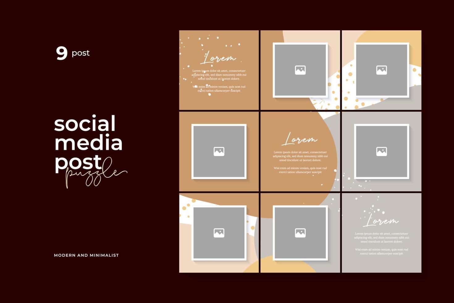 Social media post puzzle template vector