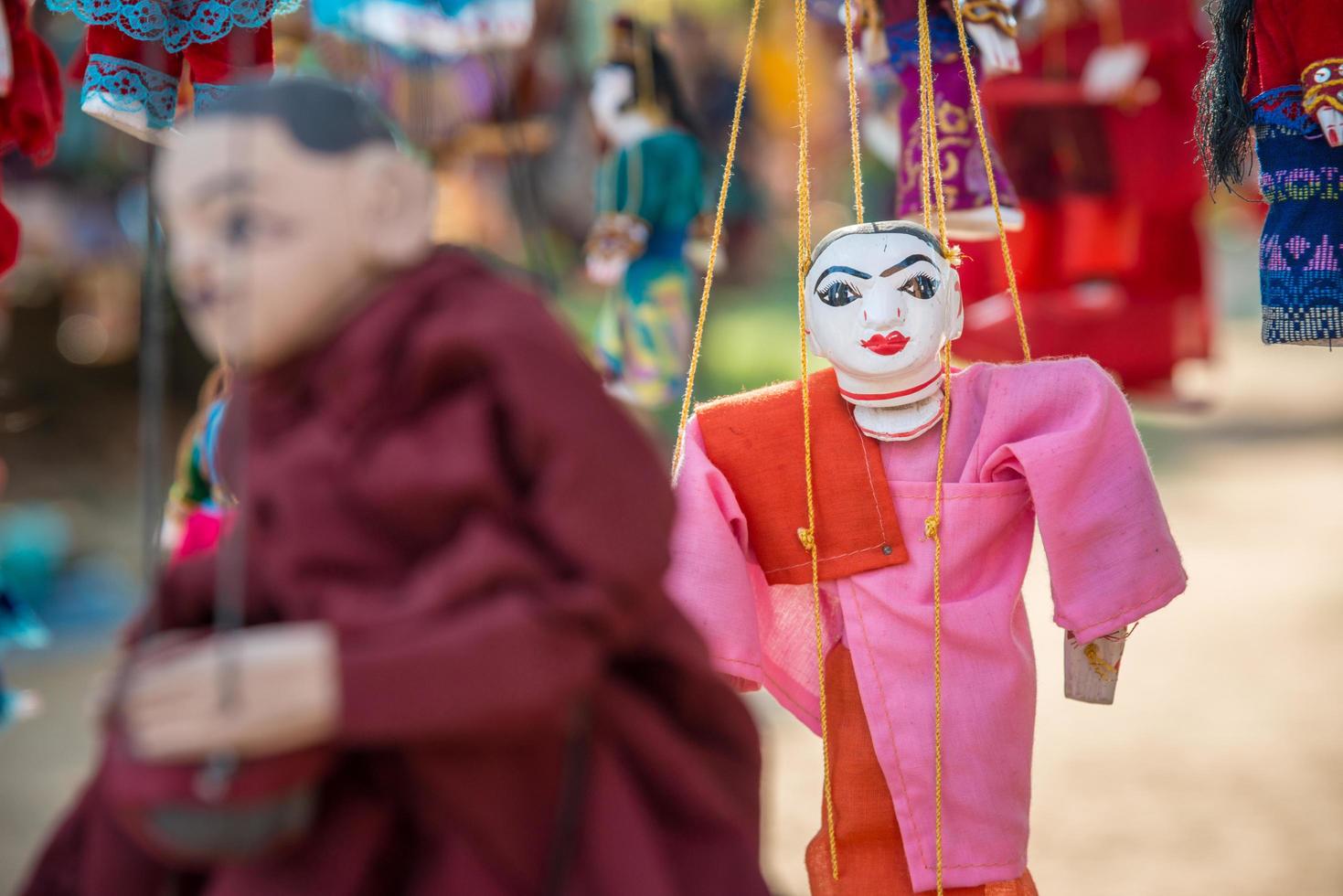 Myanmar puppet one of the traditional famous souvenir in Myanmar. photo