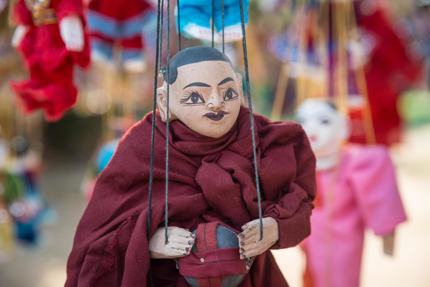 Myanmar puppet one of the traditional famous souvenir in Myanmar. photo