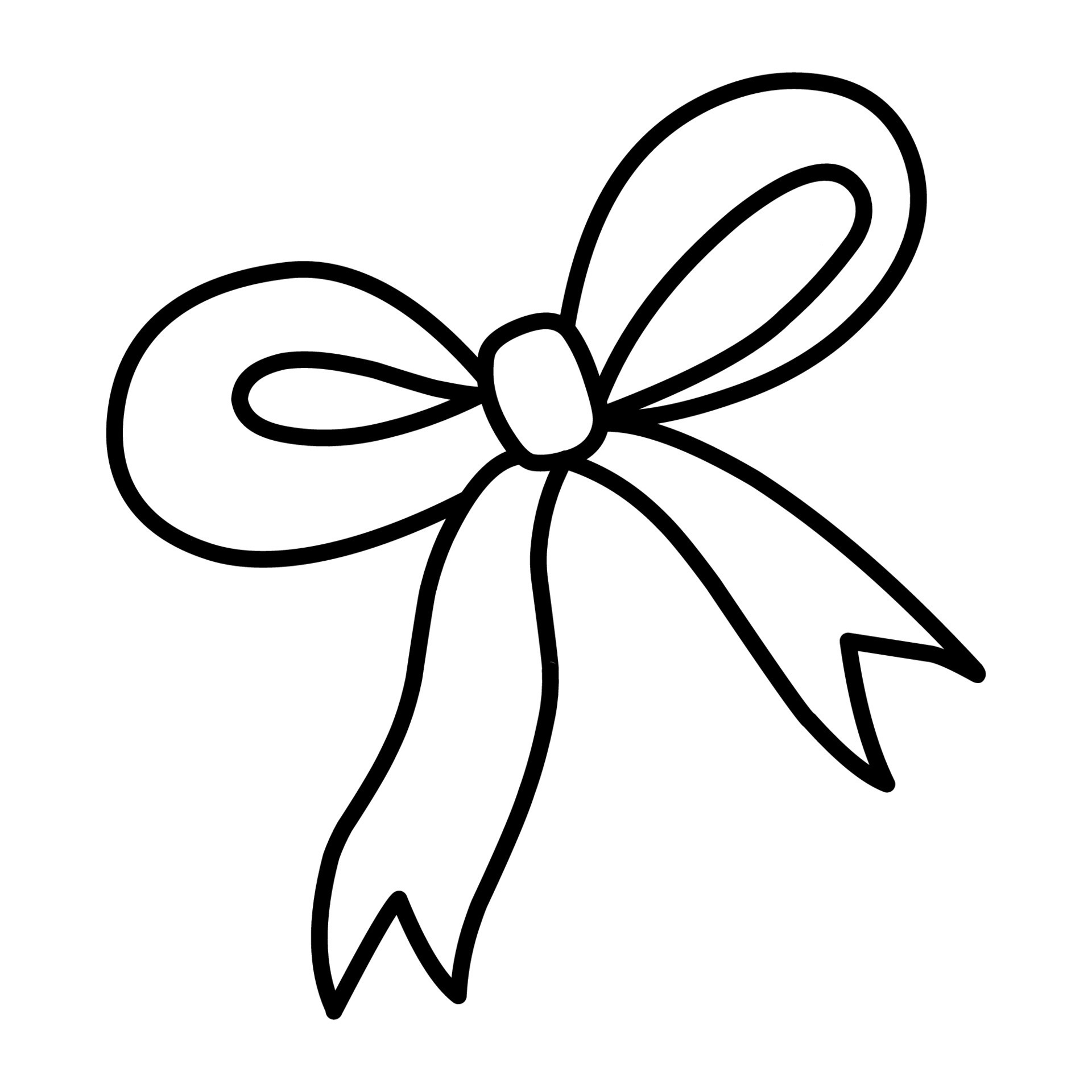 ribbon bow. Vector illustration bow. Festive ribbon. Doodle sketch ...