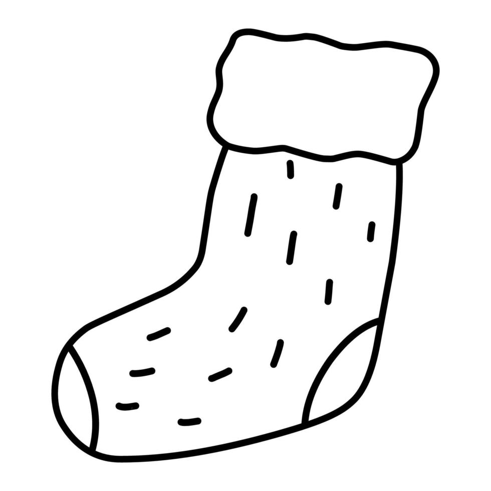 A simple cute sock in the style of cartoon doodles. Christmas sock for ...