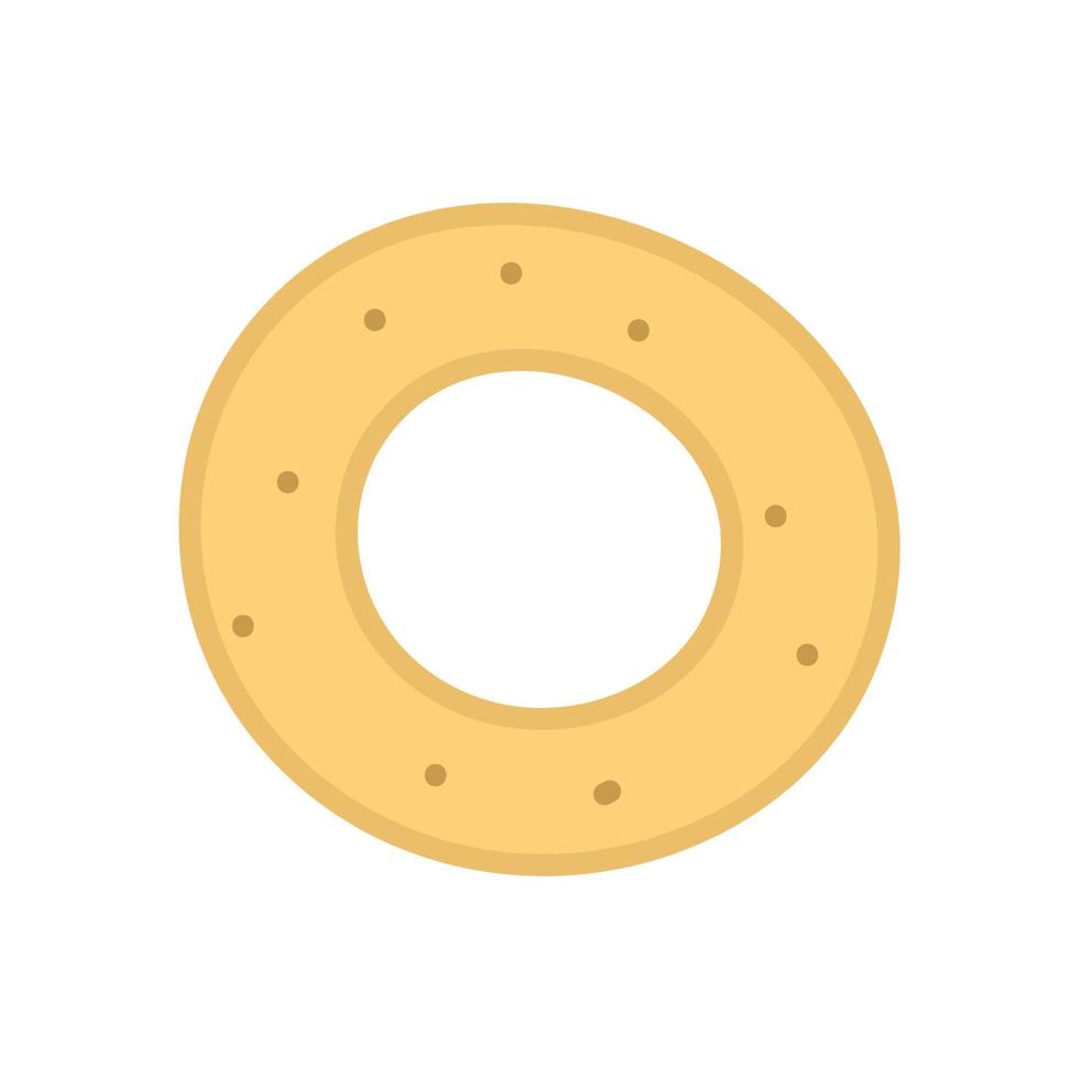 Bagel with powder on light background. Vector isolated image for use in menus or as print