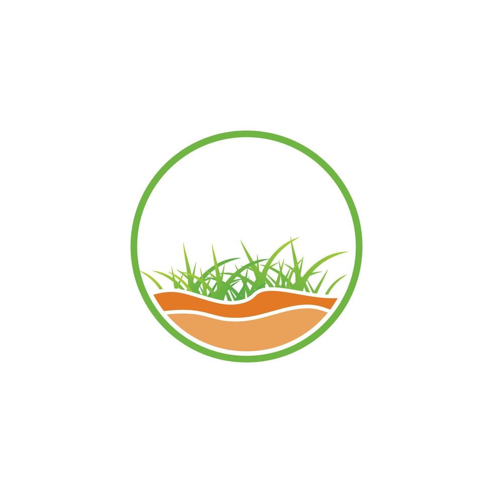 logotipo de la estructura del suelo cubierto de hierba vector