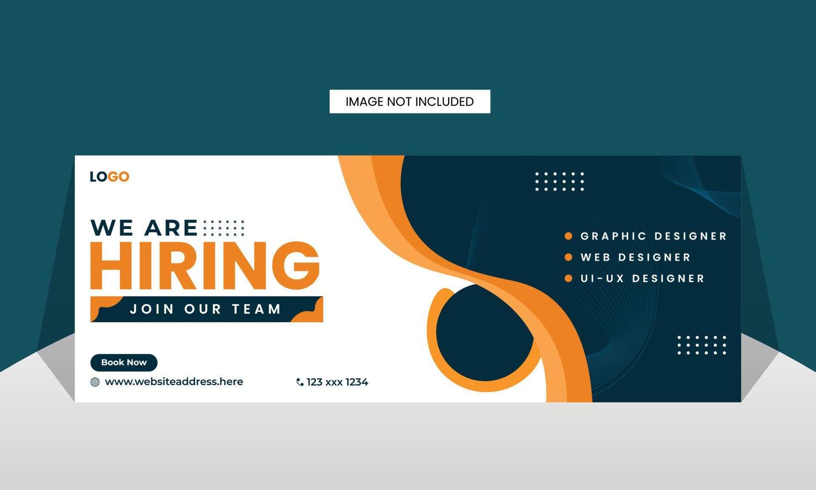 Modern job hiring cover banner design template for company, corporate, business, vector