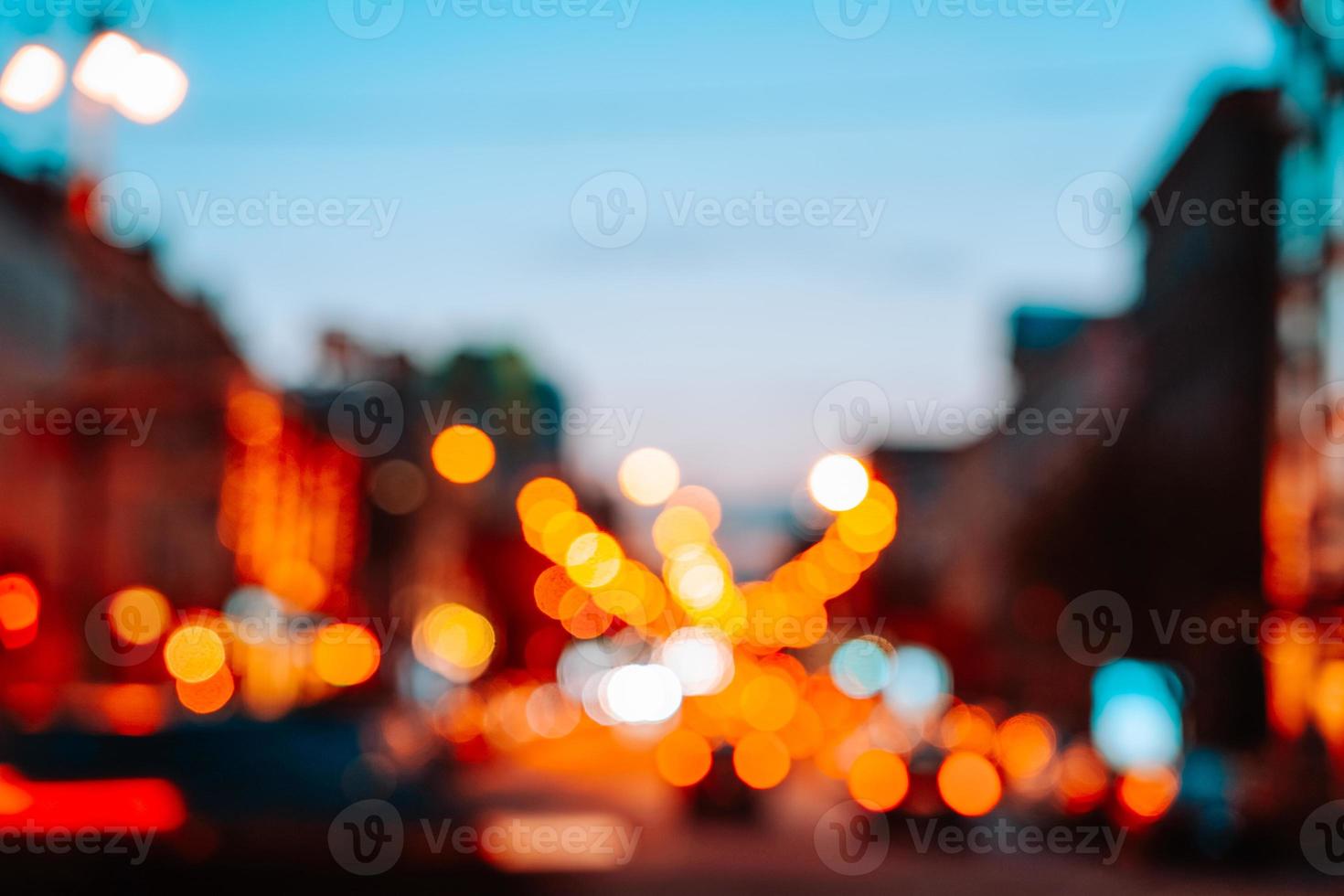 KIEV, UKRAINE - APRIL 14, 2019 Night view of the streets of Kiev. Urban fuss. Bogdan Khmelnitsky Street photo