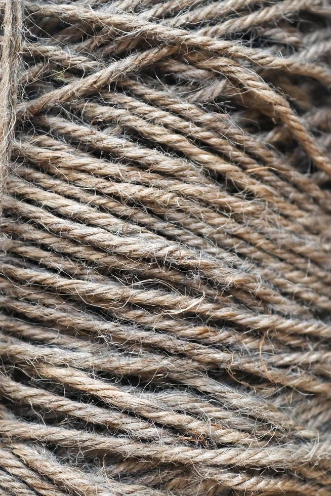 Stranded threads. A tangle of yarn. Entangled confusing thread on a roll. photo