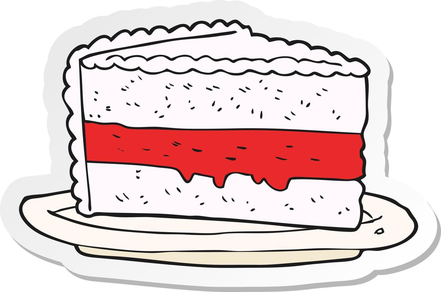 sticker of a cartoon cake vector