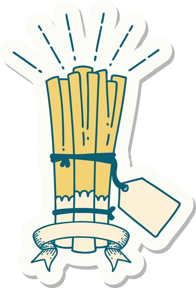 sticker of a tattoo style bunch of leeks vector