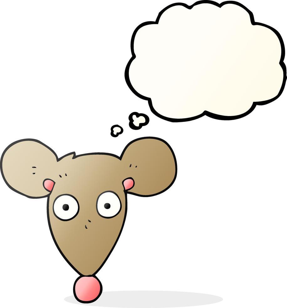 freehand drawn thought bubble cartoon mouse vector