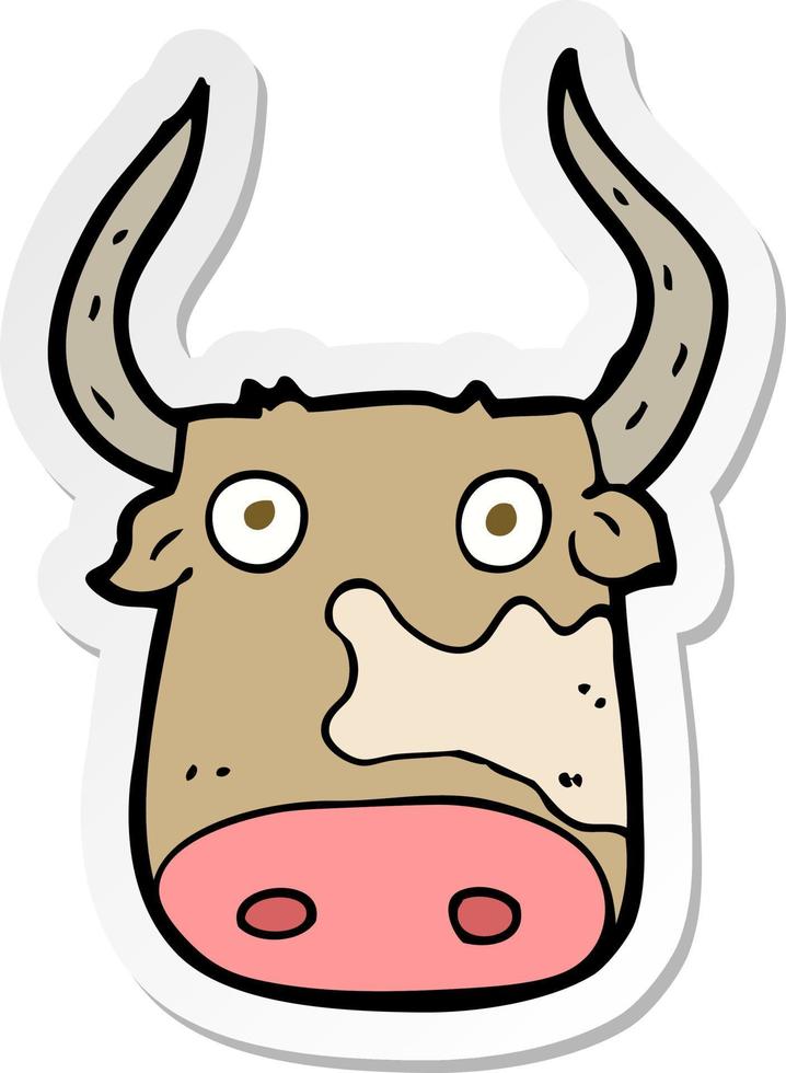 sticker of a cartoon cow vector