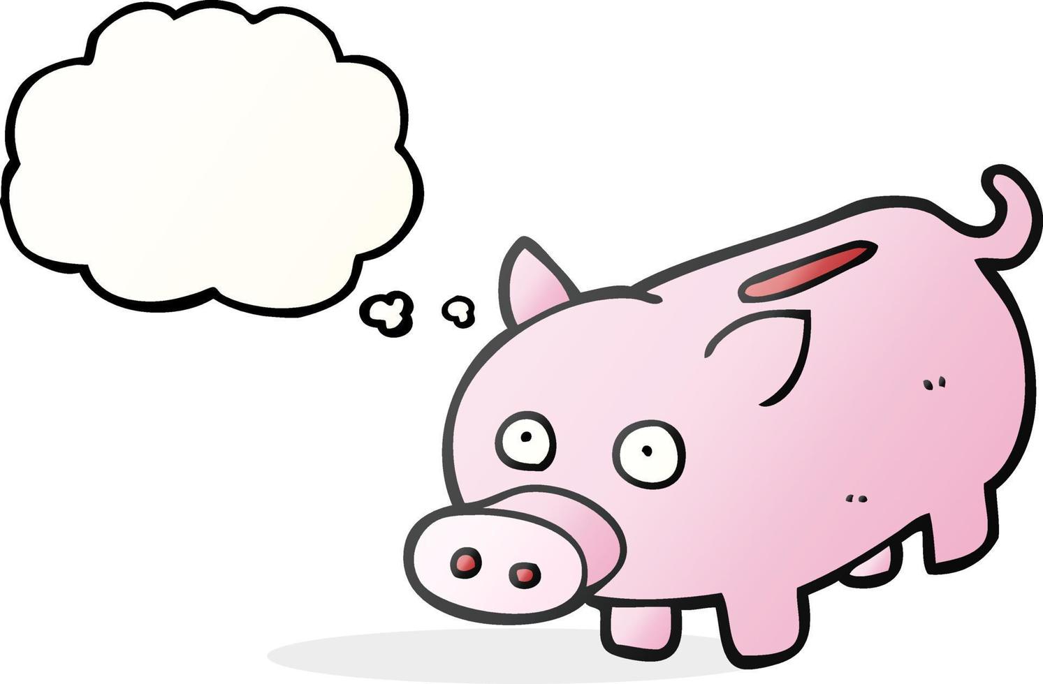 freehand drawn thought bubble cartoon piggy bank vector