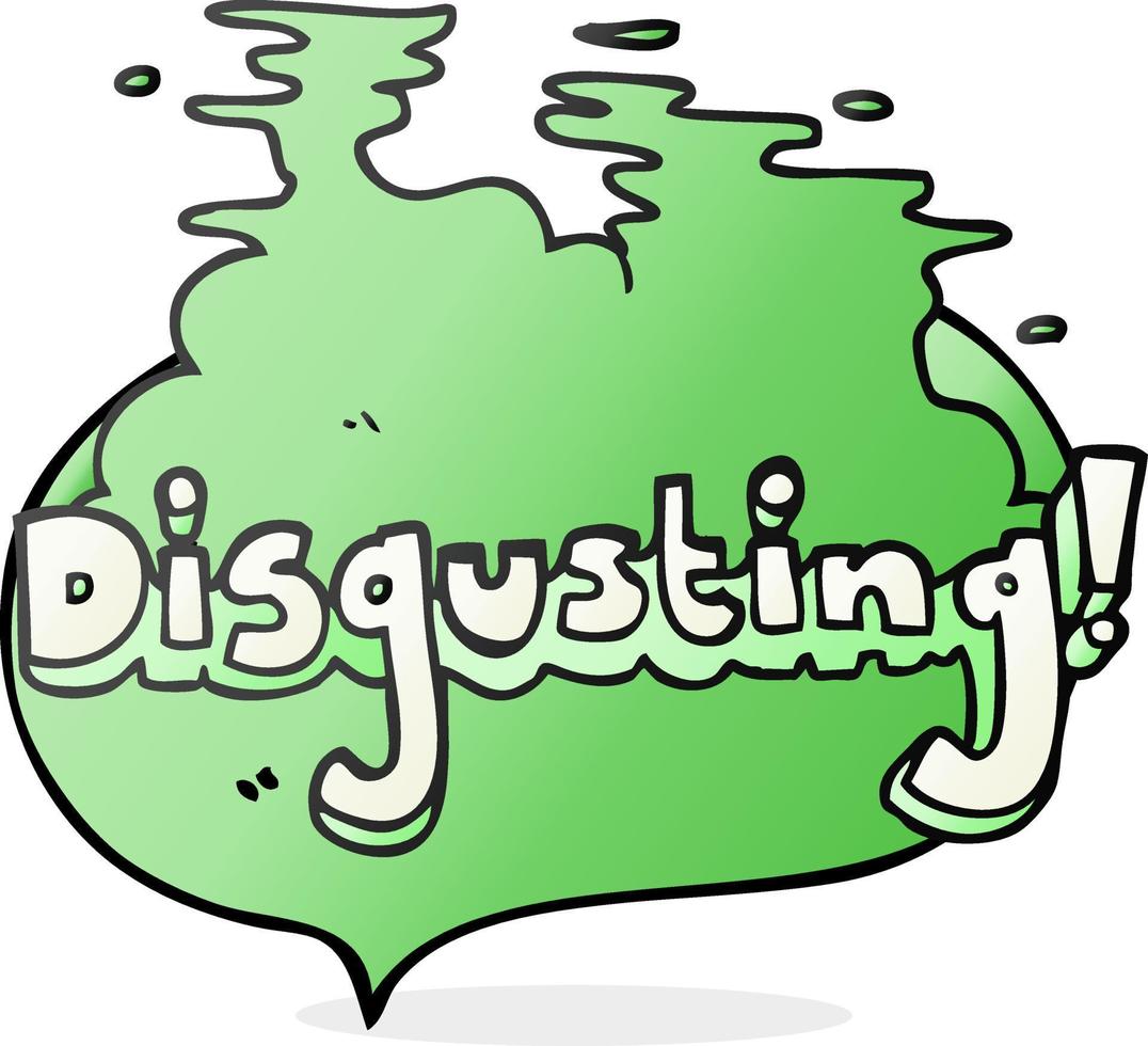 disgusting freehand drawn speech bubble cartoon vector