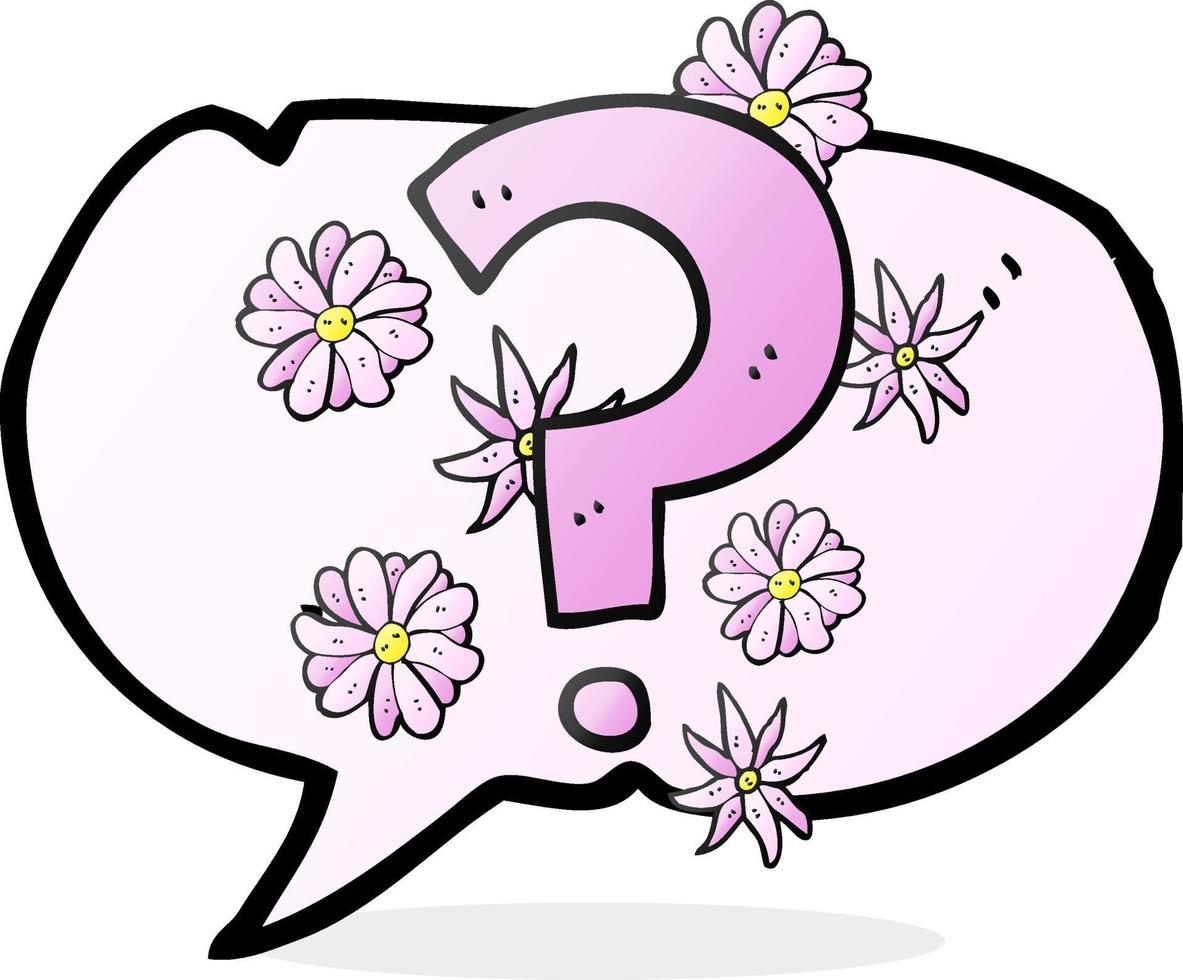 freehand drawn speech bubble cartoon question mark vector