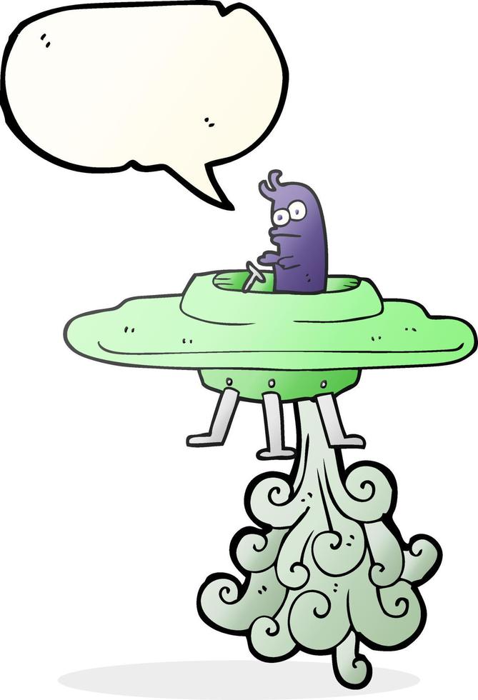 freehand drawn speech bubble cartoon flying saucer vector