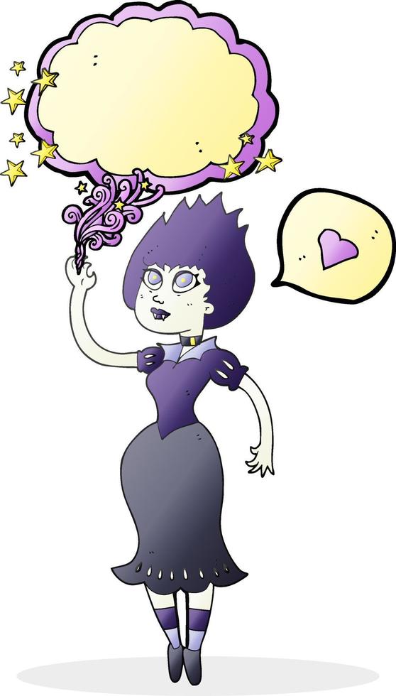 freehand drawn speech bubble cartoon vampire girl vector