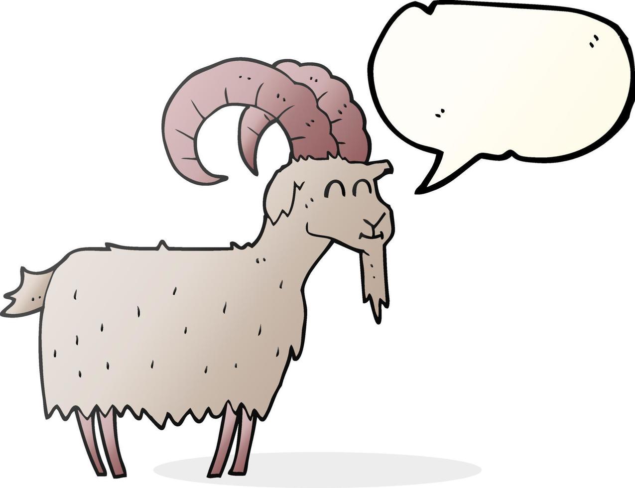 freehand drawn speech bubble cartoon goat vector