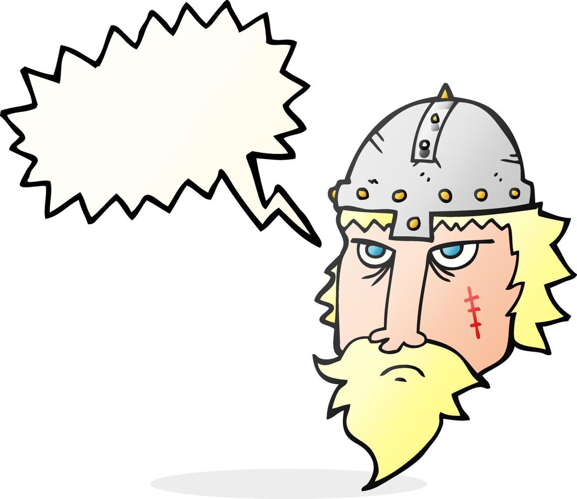 Discurso de burbuja dibujada a mano alzada cartoon guerrero vikingo vector