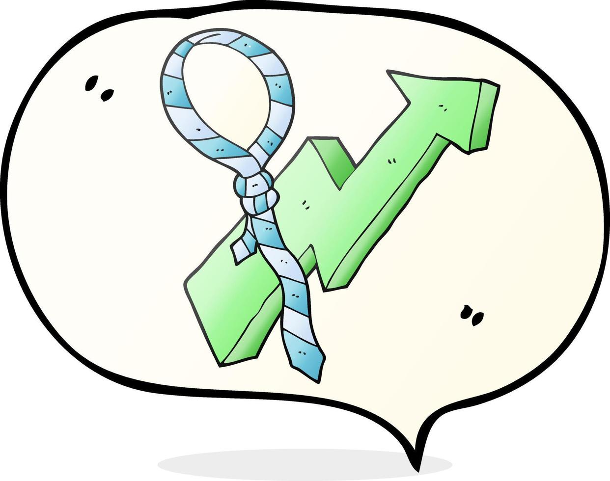 freehand drawn speech bubble cartoon work tie and arrow progress symbol vector