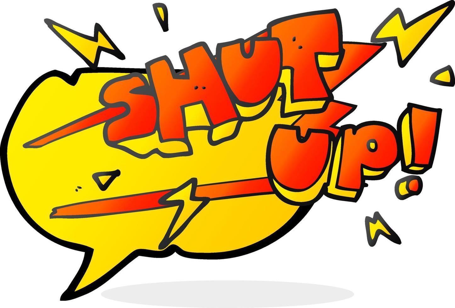 freehand drawn speech bubble cartoon shut up  symbol vector