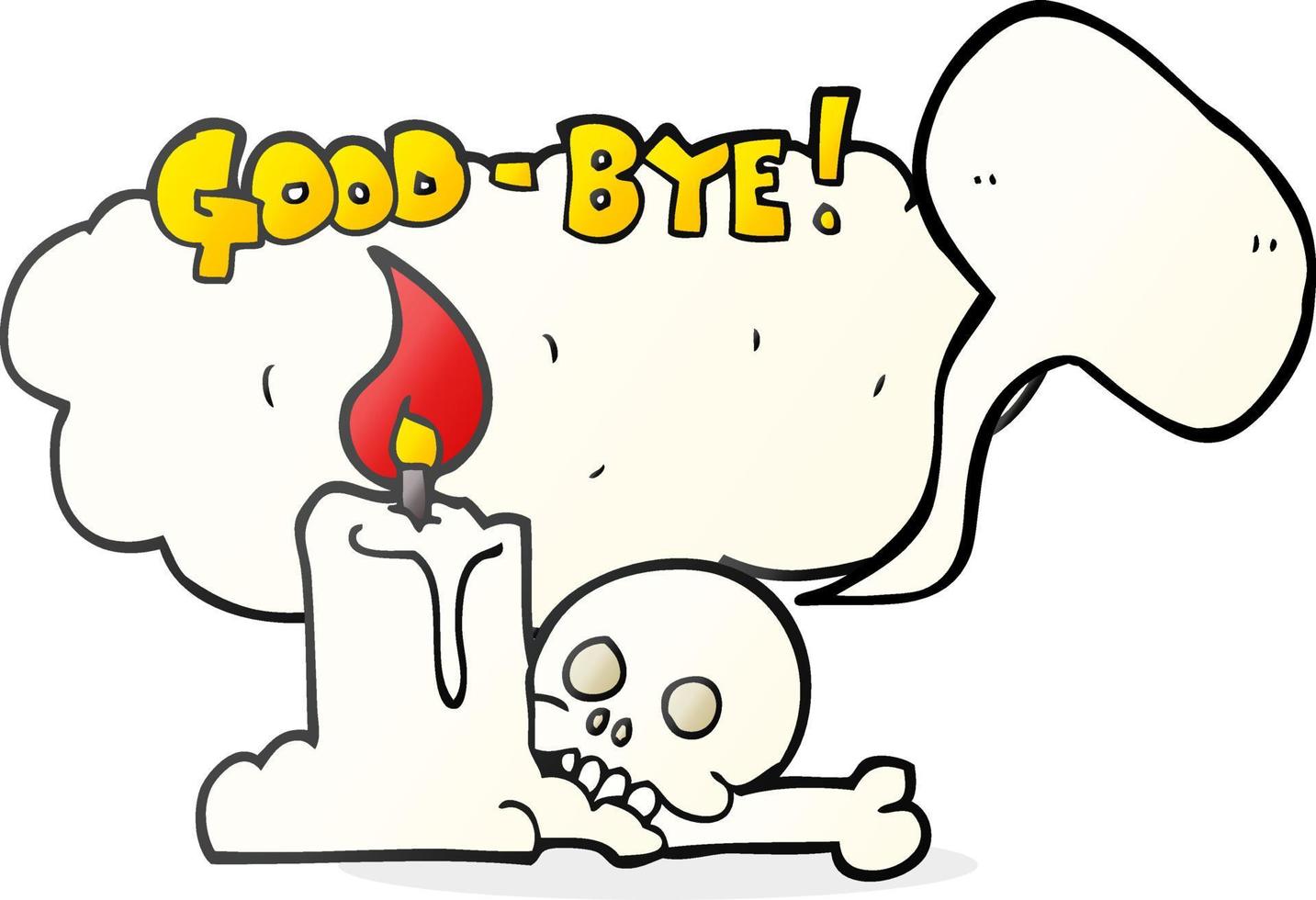 freehand drawn speech bubble cartoon goodbye sign vector