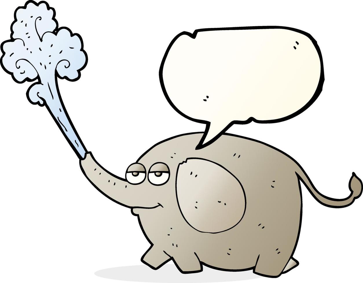 freehand drawn speech bubble cartoon elephant squirting water vector