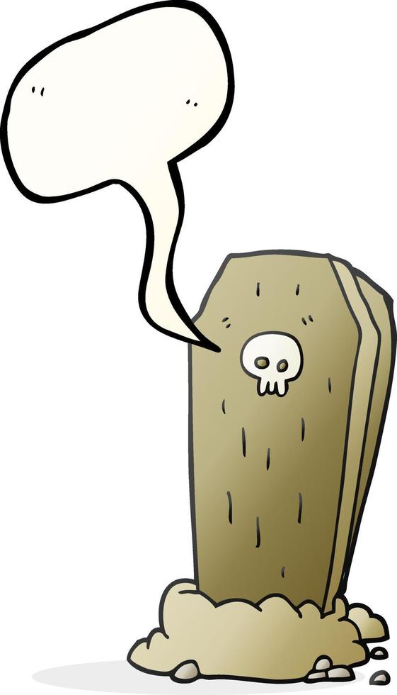 freehand drawn speech bubble cartoon spooky coffin vector