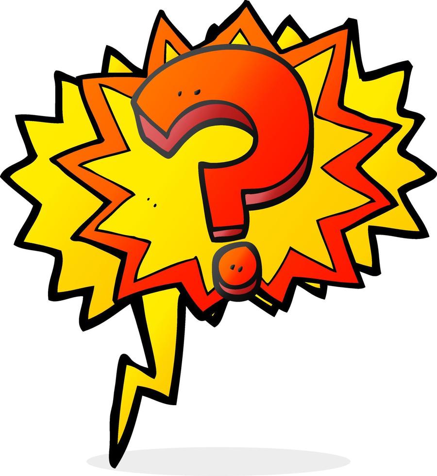 freehand drawn speech bubble cartoon question mark vector