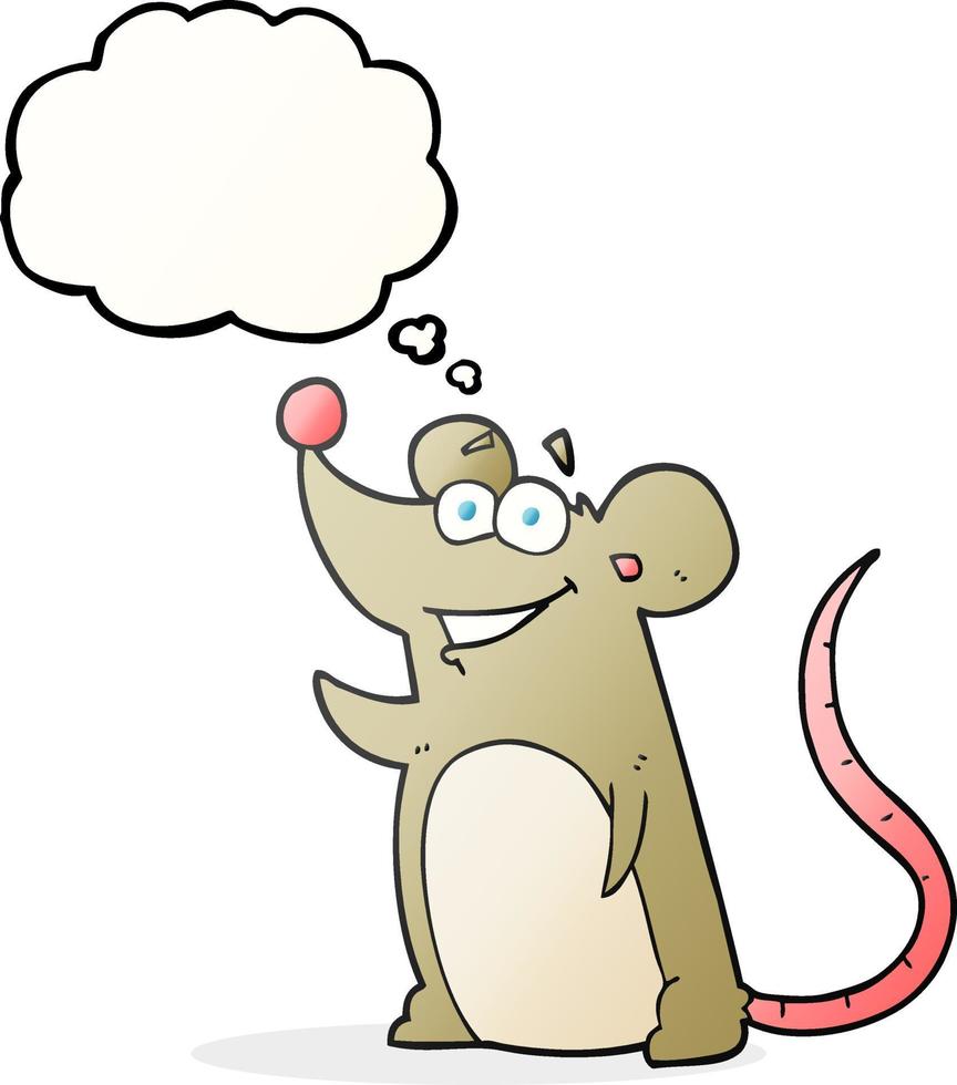 freehand drawn thought bubble cartoon mouse vector