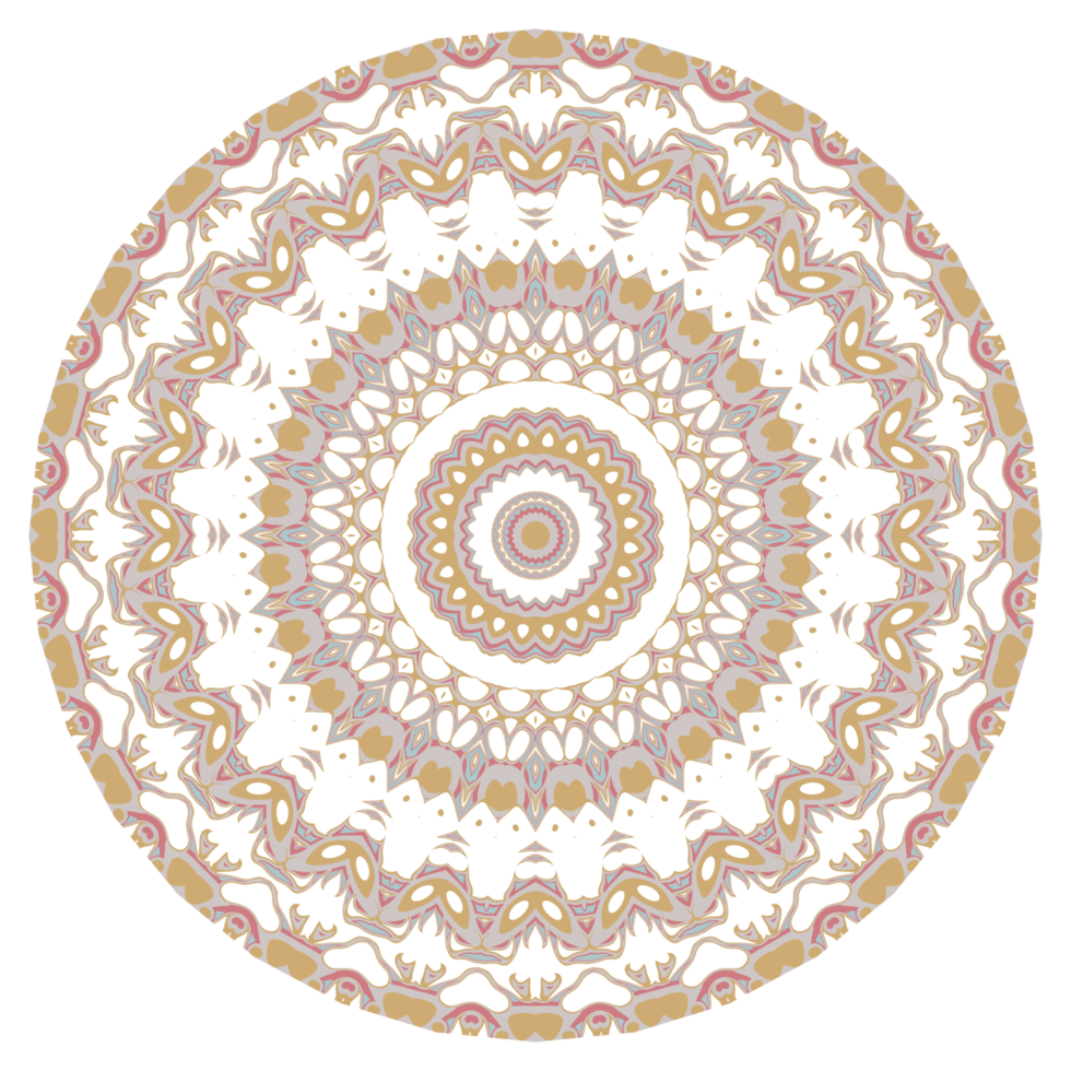 Abstract floral ornament mandala png