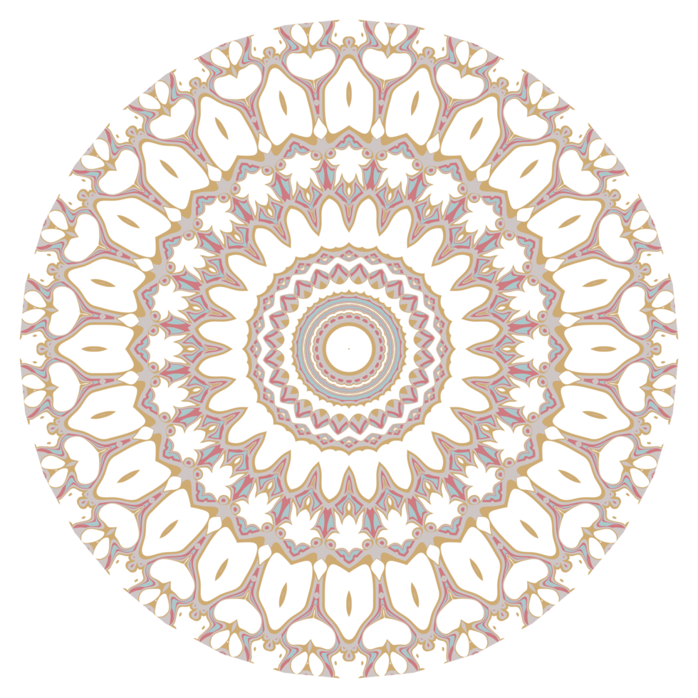 Abstract floral ornament mandala png