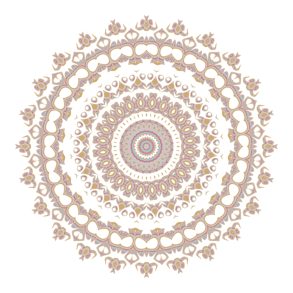 Abstract floral ornament mandala png