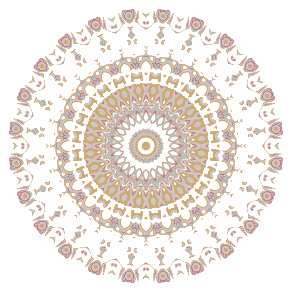 Abstract floral ornament mandala png