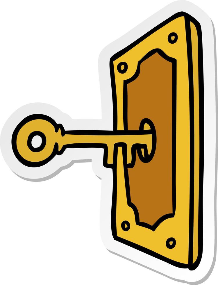 sticker cartoon doodle of a door handle vector